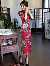 Floral Printed Silk Improved Long Cheongsams